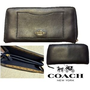 Coach Navy Blue Vintage  Leather Wallet